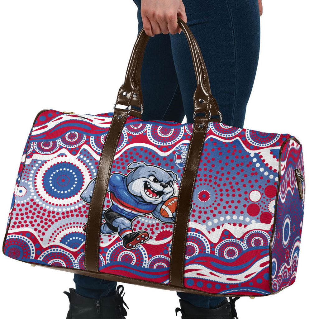 Western Bulldogs Travel Bag Aboriginal Dot Pattern - Football Mascot Heritage Pride
