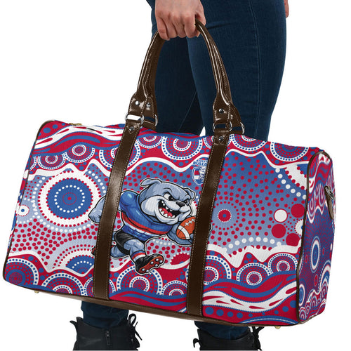 Western Bulldogs Travel Bag Aboriginal Dot Pattern - Football Mascot Heritage Pride