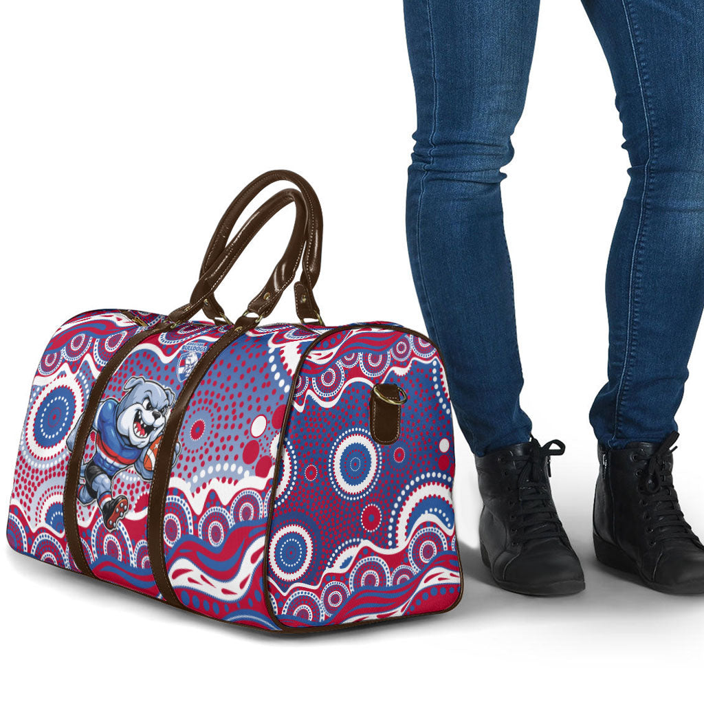 Western Bulldogs Travel Bag Aboriginal Dot Pattern - Football Mascot Heritage Pride