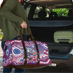 Western Bulldogs Travel Bag Aboriginal Dot Pattern - Football Mascot Heritage Pride