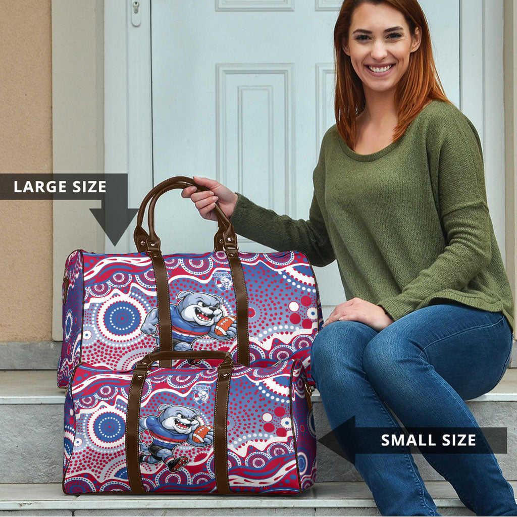 Western Bulldogs Travel Bag Aboriginal Dot Pattern - Football Mascot Heritage Pride