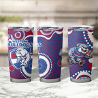 Western Bulldogs Tumbler Cup Aboriginal Dot Pattern - Football Mascot Heritage Pride