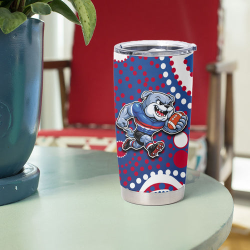 Western Bulldogs Tumbler Cup Aboriginal Dot Pattern - Football Mascot Heritage Pride