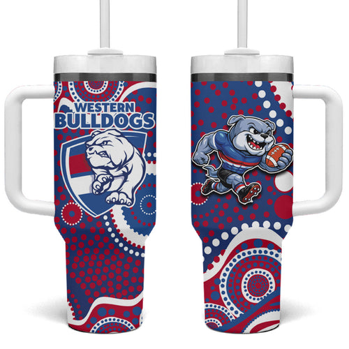 Western Bulldogs Tumbler With Handle Aboriginal Dot Pattern - Football Mascot Heritage Pride