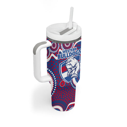 Western Bulldogs Tumbler With Handle Aboriginal Dot Pattern - Football Mascot Heritage Pride