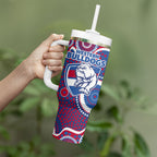 Western Bulldogs Tumbler With Handle Aboriginal Dot Pattern - Football Mascot Heritage Pride