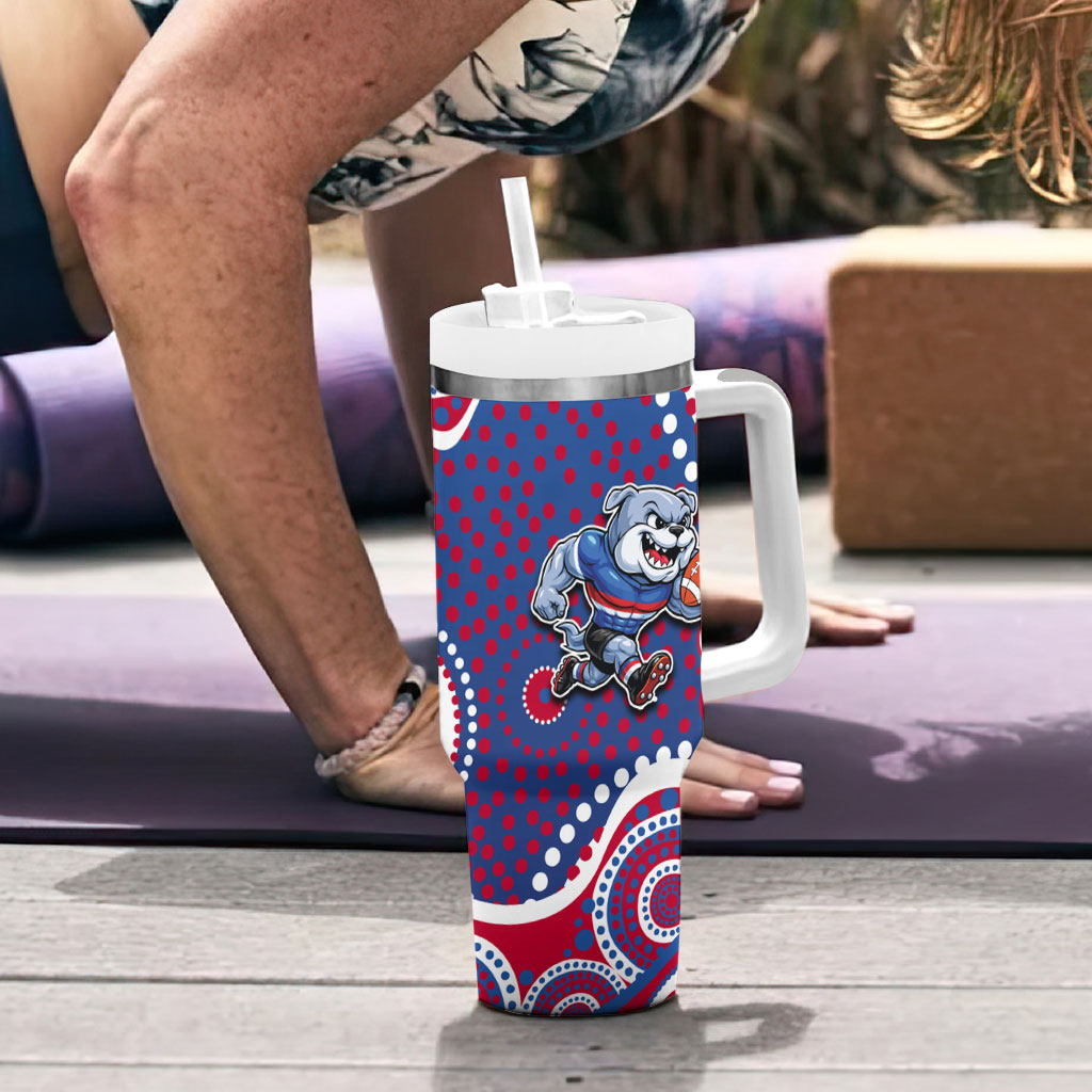 Western Bulldogs Tumbler With Handle Aboriginal Dot Pattern - Football Mascot Heritage Pride