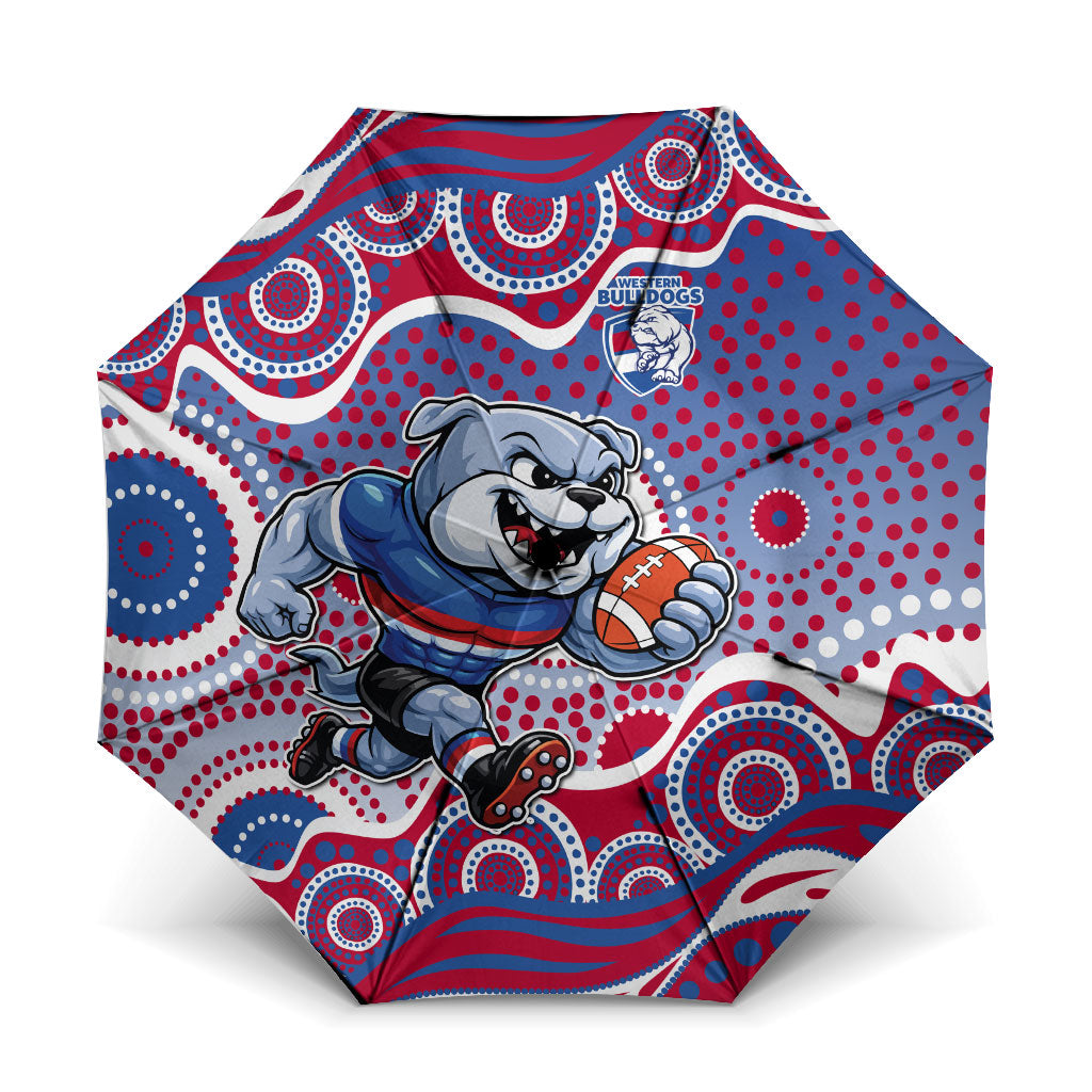 Western Bulldogs Umbrella Aboriginal Dot Pattern - Football Mascot Heritage Pride