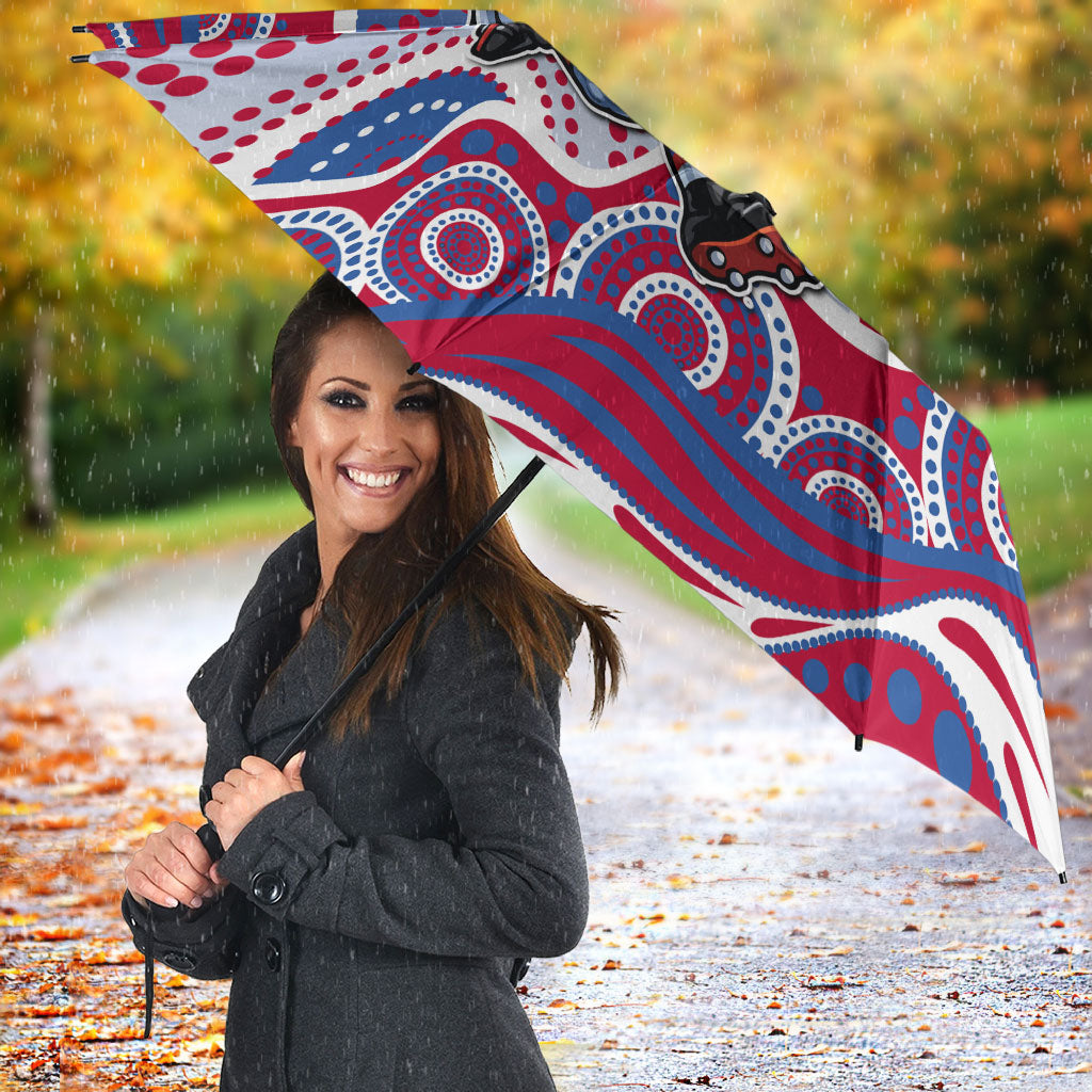 Western Bulldogs Umbrella Aboriginal Dot Pattern - Football Mascot Heritage Pride