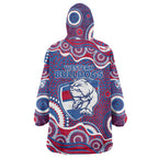 Western Bulldogs Wearable Blanket Hoodie Aboriginal Dot Pattern - Football Mascot Heritage Pride