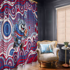 Western Bulldogs Window Curtain Aboriginal Dot Pattern - Football Mascot Heritage Pride