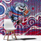 Western Bulldogs Window Curtain Aboriginal Dot Pattern - Football Mascot Heritage Pride