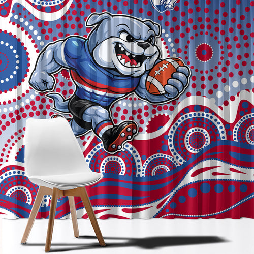 Western Bulldogs Window Curtain Aboriginal Dot Pattern - Football Mascot Heritage Pride