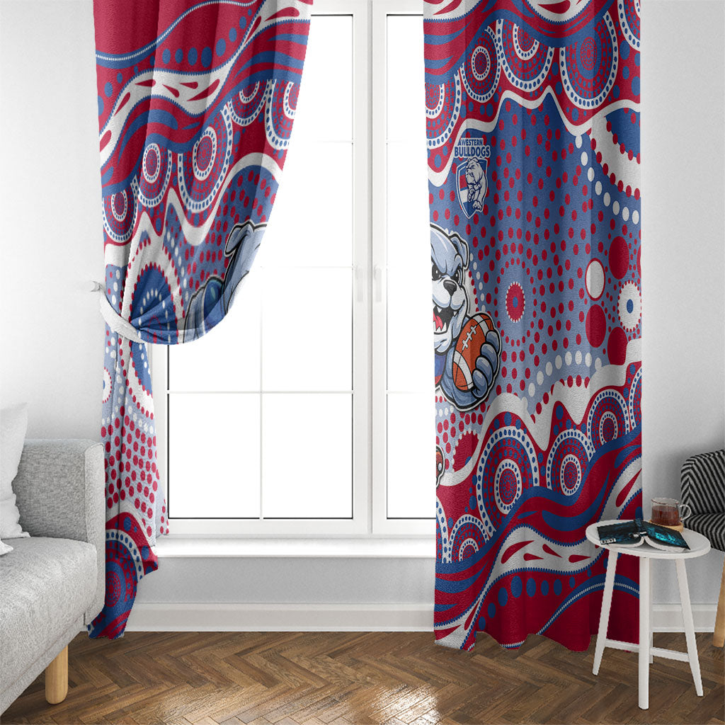 Western Bulldogs Window Curtain Aboriginal Dot Pattern - Football Mascot Heritage Pride
