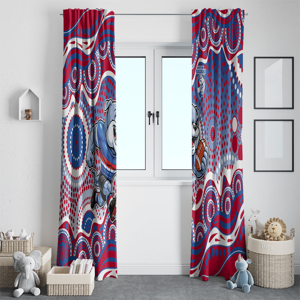 Western Bulldogs Window Curtain Aboriginal Dot Pattern - Football Mascot Heritage Pride