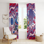 Western Bulldogs Window Curtain Aboriginal Dot Pattern - Football Mascot Heritage Pride