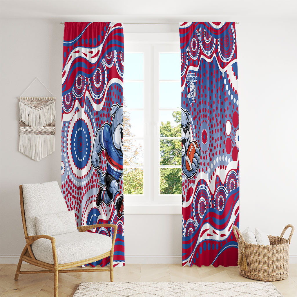 Western Bulldogs Window Curtain Aboriginal Dot Pattern - Football Mascot Heritage Pride