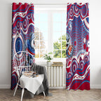 Western Bulldogs Window Curtain Aboriginal Dot Pattern - Football Mascot Heritage Pride