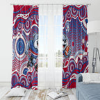 Western Bulldogs Window Curtain Aboriginal Dot Pattern - Football Mascot Heritage Pride