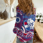 Western Bulldogs Women Casual Shirt Aboriginal Dot Pattern - Football Mascot Heritage Pride