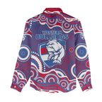 Western Bulldogs Women Casual Shirt Aboriginal Dot Pattern - Football Mascot Heritage Pride