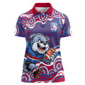 Western Bulldogs Women Polo Shirt Aboriginal Dot Pattern - Football Mascot Heritage Pride