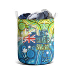 Australia National Swimming Team Laundry Basket Aboriginal Dot Art Ocean Wave Pattern
