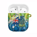 Australia National Swimming Team AirPods Case Aboriginal Dot Art Ocean Wave Pattern
