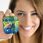 Australia National Swimming Team AirPods Case Aboriginal Dot Art Ocean Wave Pattern