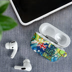 Australia National Swimming Team AirPods Case Aboriginal Dot Art Ocean Wave Pattern