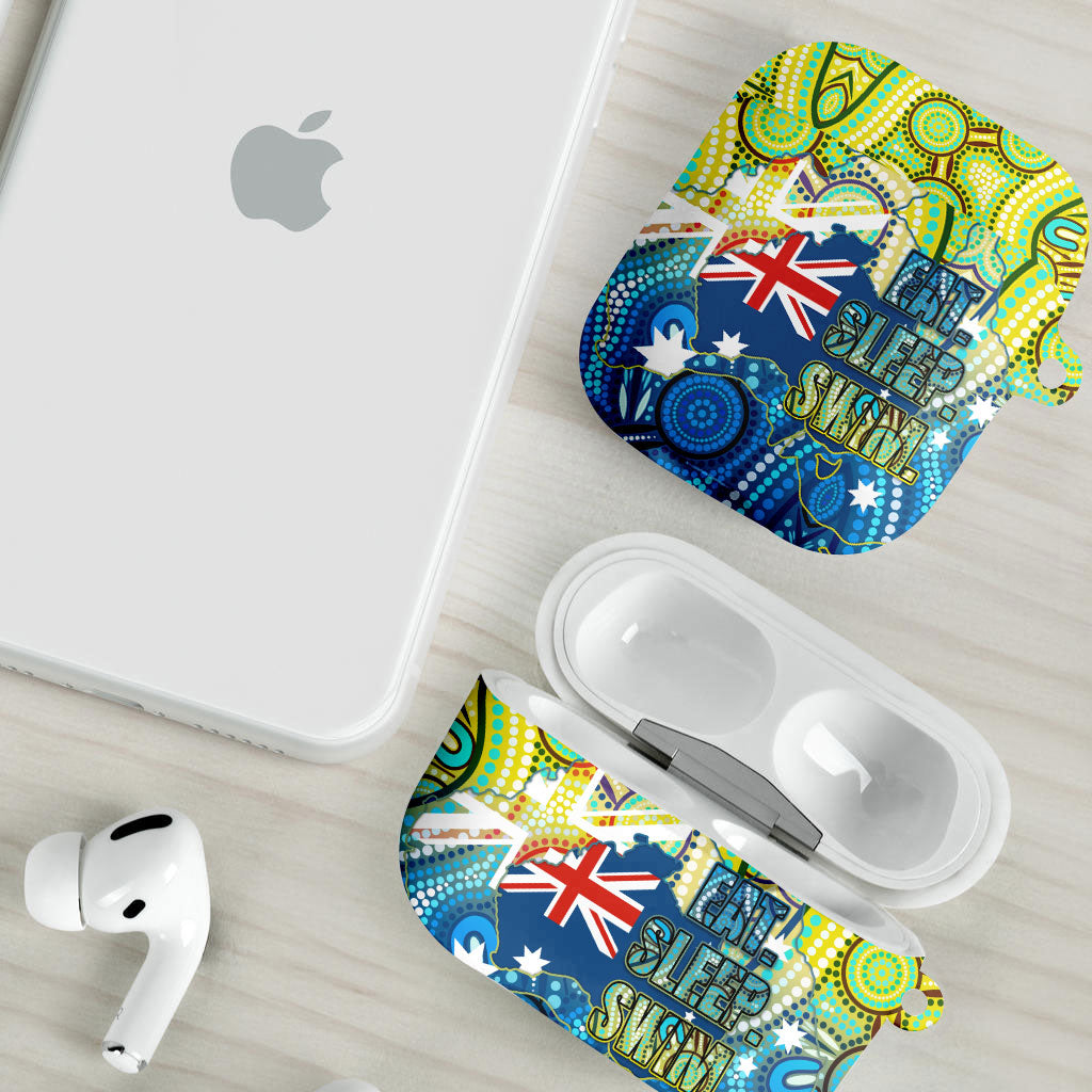 Australia National Swimming Team AirPods Case Aboriginal Dot Art Ocean Wave Pattern