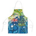 Australia National Swimming Team Apron Aboriginal Dot Art Ocean Wave Pattern
