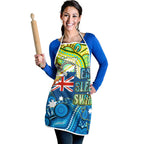 Australia National Swimming Team Apron Aboriginal Dot Art Ocean Wave Pattern
