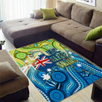 Australia National Swimming Team Area Rug Aboriginal Dot Art Ocean Wave Pattern