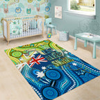 Australia National Swimming Team Area Rug Aboriginal Dot Art Ocean Wave Pattern