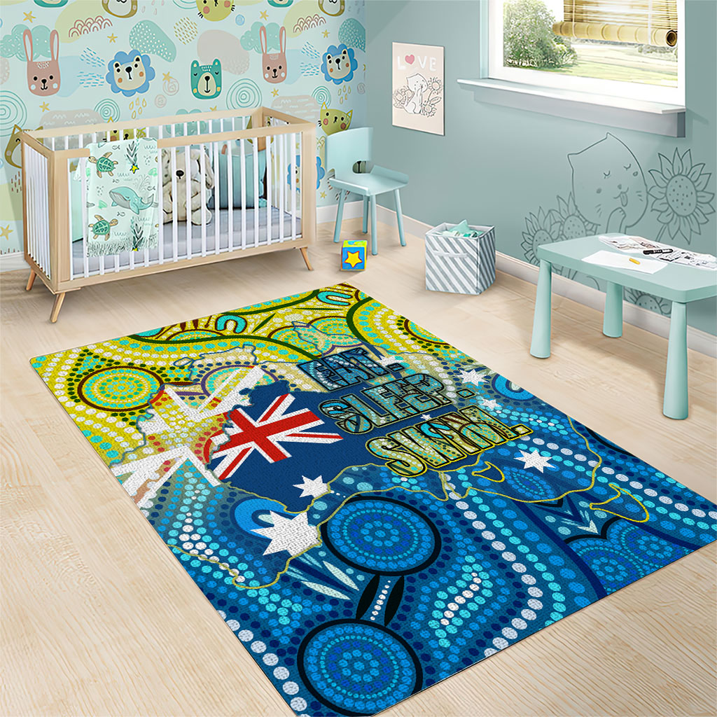 Australia National Swimming Team Area Rug Aboriginal Dot Art Ocean Wave Pattern