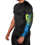 Australia National Swimming Team Arm Sleeves Aboriginal Dot Art Ocean Wave Pattern