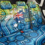 Australia National Swimming Team Back Car Seat Cover Aboriginal Dot Art Ocean Wave Pattern
