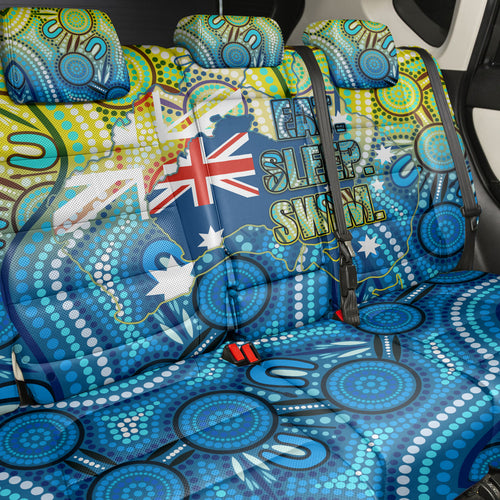 Australia National Swimming Team Back Car Seat Cover Aboriginal Dot Art Ocean Wave Pattern