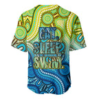 Australia National Swimming Team Baseball Jersey Aboriginal Dot Art Ocean Wave Pattern