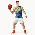 Australia National Swimming Team Basketball Jersey Aboriginal Dot Art Ocean Wave Pattern