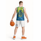 Australia National Swimming Team Basketball Jersey Aboriginal Dot Art Ocean Wave Pattern