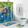 Australia National Swimming Team Bathroom Set Aboriginal Dot Art Ocean Wave Pattern