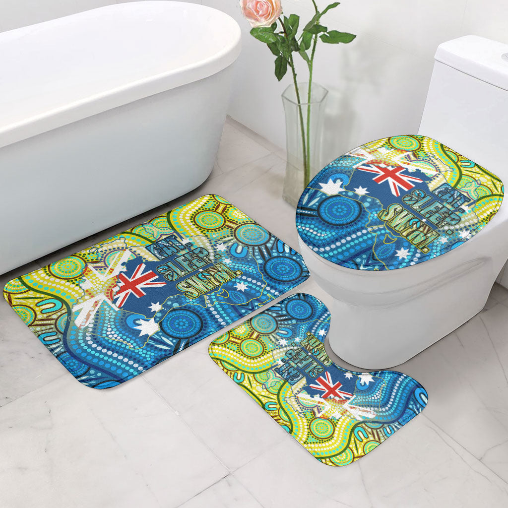 Australia National Swimming Team Bathroom Set Aboriginal Dot Art Ocean Wave Pattern