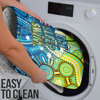 Australia National Swimming Team Bathroom Set Aboriginal Dot Art Ocean Wave Pattern