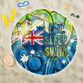 Australia National Swimming Team Beach Blanket Aboriginal Dot Art Ocean Wave Pattern