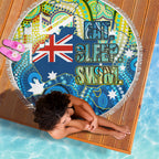 Australia National Swimming Team Beach Blanket Aboriginal Dot Art Ocean Wave Pattern