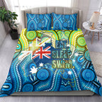 Australia National Swimming Team Bedding Set Aboriginal Dot Art Ocean Wave Pattern