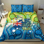 Australia National Swimming Team Bedding Set Aboriginal Dot Art Ocean Wave Pattern