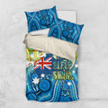 Australia National Swimming Team Bedding Set Aboriginal Dot Art Ocean Wave Pattern